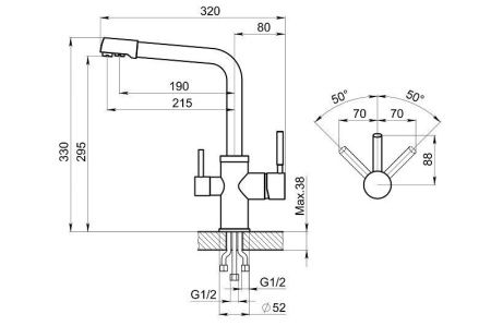 Смеситель для кухни Granula 2015, СЛАНЕЦ на мойку серый