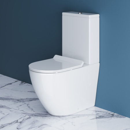 Унитаз напольный с бачком BelBagno SFERA-R BB2141CPR/ BB2111SC белый с сиденьем микролифт безободковый каскадный смыв
