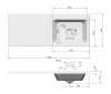 Раковина мебельная из литьевого мрамора Misty Kamilla 120 правая 4627173210010 120х48 над стиральной машиной цвет белый 1 отверстие под смеситель