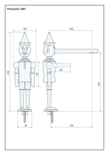 Смеситель для кухни Emmevi Pinocchio 1887/CR на мойку хром - фото 2
