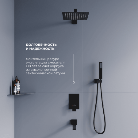 Душевая система RGW Shower Panels 51140856-04 встраиваемая в стену цвет черный