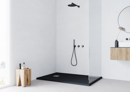 Душевой поддон из искусственного камня Taliente PTA-ST-120Bstone 120х80 черный без каркаса