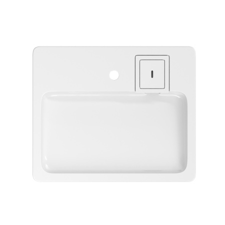 Раковина из литьевого мрамора Teymi Kati Pro T50411 60х49 над стиральной машиной цвет белый 1 отверстие под смеситель