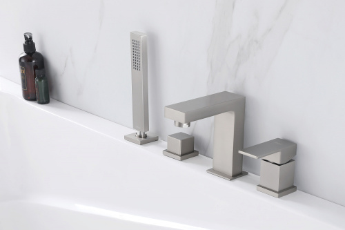 Смеситель Abber Daheim AF8213SP на борт ванны сатин - фото 2