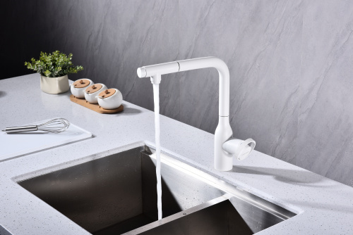 Смеситель для кухни Paulmark URBAN Ur213104-431 на раковину белый матовый - фото 4