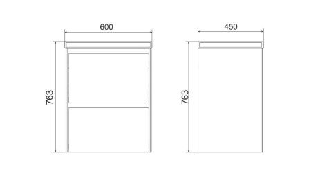 Тумба под раковину Velvex KLAUFS tpKLA.60.2Y-616.216 60х40 подвесная цвет белый