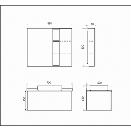Тумба с раковиной Comforty 00-00014008CF 90,5x52x54,5 - фото 2