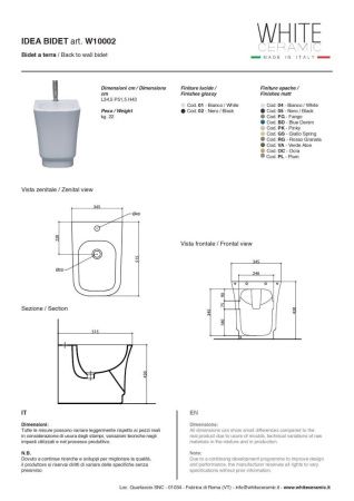 Биде напольное White Ceramic Idea W1000201 цвет белый