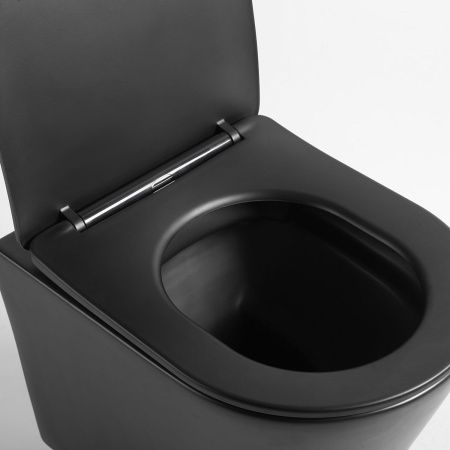 Унитаз подвесной Vincea Piatti VT1-11SMB черный с сиденьем микролифт безободковый душевой смыв