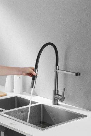 Смеситель для кухни Rose R133T на мойку оружейная сталь