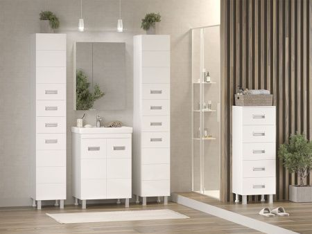 Шкаф-пенал Misty Селена П-Сел05038-01БкЛ 40х190 напольный цвет белый