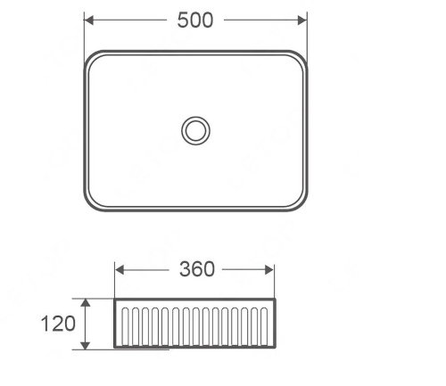 Раковина из сантехнического фарфора Sintesi SIN-LVB-APP-418 50х36 накладная цвет белый - фото 3