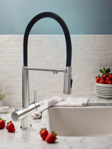 Смеситель для кухни AltroBagno Flusso AltroBagnoFlusso050201Ni на мойку никель - фото 4