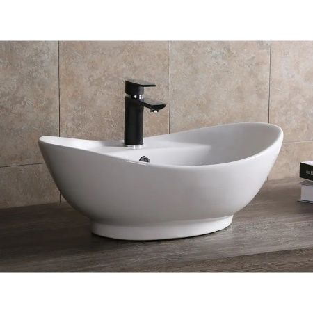 Раковина из сантехнического фарфора Cerutti SPA CR7003 60х40 накладная цвет белый 1 отверстие под смеситель