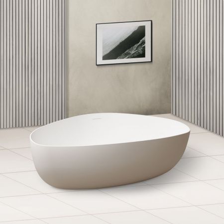 Ванна из искусственного камня Abber Stein AS9608 180х130 отдельностоящая овальная с ножками