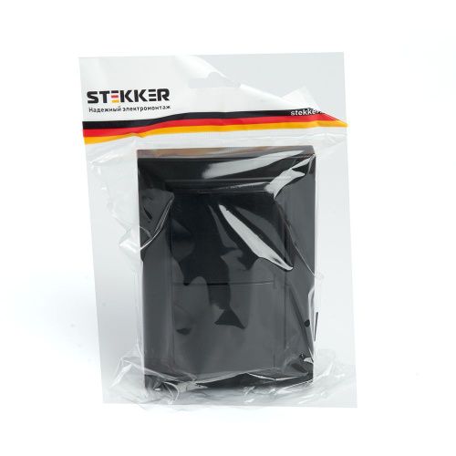 Розетка 2-местная с/з с крышкой Stekker Эрна 49138 - фото 3