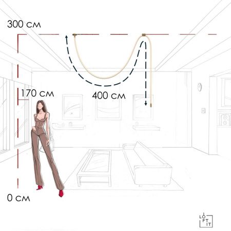 Светильник потолочный Loft It Thread 10388A Brass