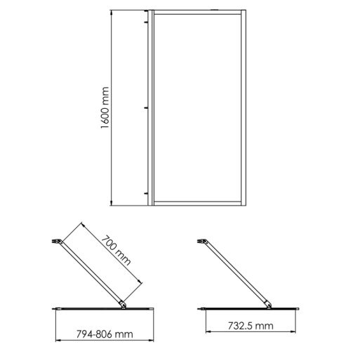 Душевая шторка WasserKRAFT Abens 20W 20W01-80BN 80x160 стекло прозрачное 6 мм - фото 4
