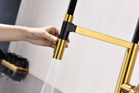 Смеситель для кухни Paulmark LEADER Le214101-BG на мойку золото