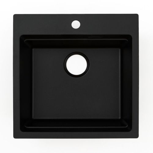 Кухонная мойка Grandex Aqua 500405 51х51 цвет черный металлик поверхность матовая - фото 4