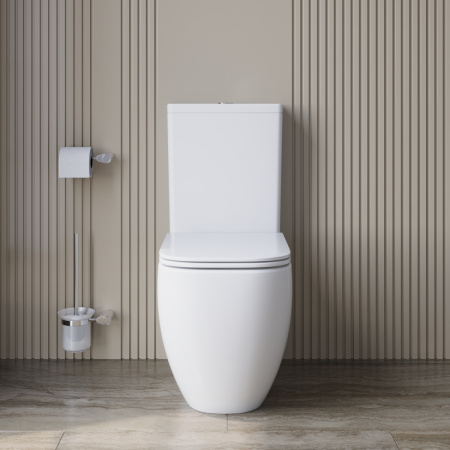Унитаз напольный с бачком BelBagno LUCE BB2197CP-TOR/SC/BB2197T белый с сиденьем микролифт безободковый смыв торнадо