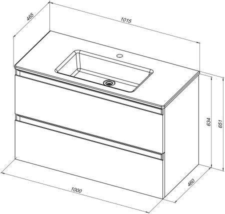 Тумба под раковину Allen Brau Eclipse 2.0 1.E1003.PGM 2.0 100х46х63 подвесная цвет серый