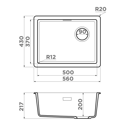 Кухонная мойка Omoikiri Kata 56-U/I Side 4997584 55х20 цвет белый поверхность матовая - фото 4