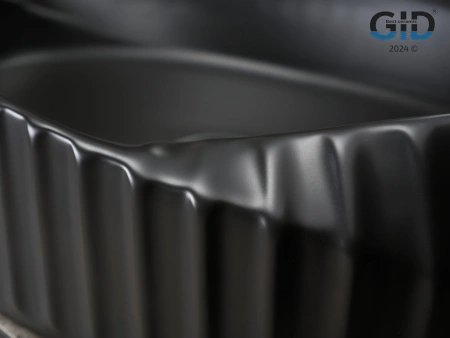 Раковина керамическая Gid Creativo 53358 60х40 накладная цвет черный без отверстий под смеситель