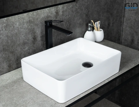 Раковина керамическая Gid Creativo 51240 50х30 накладная цвет белый без отверстий под смеситель