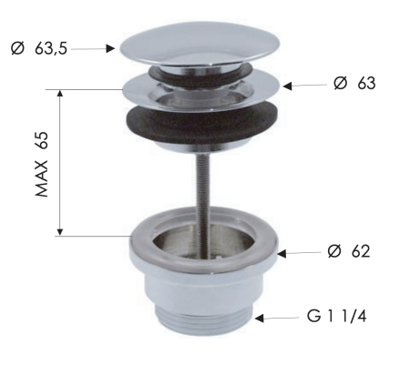 Донный клапан Remer  905CCR114