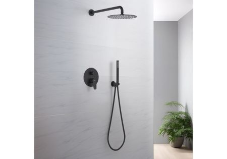 Душевая система Aquatek БЕТТА AQ1172MB встраиваемая в стену цвет черный