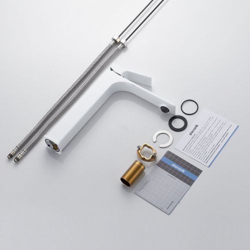 Смеситель для раковины Shevanik S6111C на столешницу белый - фото 4