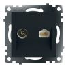 Розетка телевизионная и компьютерная RJ-45 Feron Катрин 49182