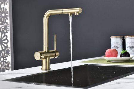 Смеситель для кухни Paulmark SERPENTINE Se213222-BR на мойку бронза