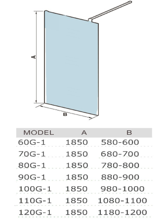 Душевая перегородка WeltWasser WW400 10000002939 100х185 стекло прозрачное профиль хром