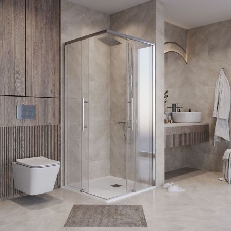 Душевой уголок Niagara Nova NG-6628-34 80х80 стекло прозрачное профиль хром без поддона