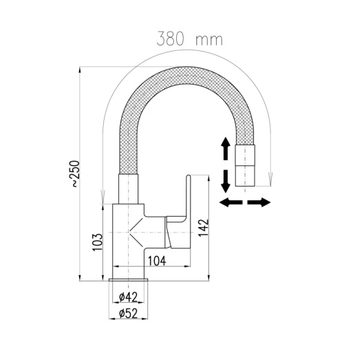 Смеситель для кухни RavSlezak Colorado CO219.5/15 на мойку черный матовый - фото 2