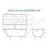 Ванна чугунная Delice Aurora DLR230604-AS 160х75 пристенная прямоугольная без ножек с антискользящим покрытием