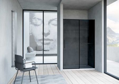 Душевая дверь Vincea Slim Soft VDS-1SS120CGB 120х200 стекло тонированное профиль черный