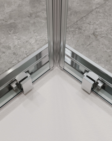 Душевой уголок Cezares MOLVENO MOLVENO-A-2-100-C-Cr-IV 100х100 стекло прозрачное профиль хром глянцевый без поддона