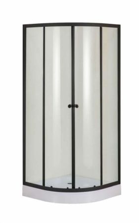 Душевой уголок Orange E01-090TB 90х90 стекло прозрачное профиль черный с поддоном