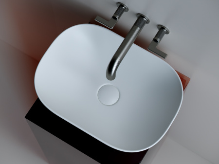 Раковина из сантехнического фарфора Ceramica Nova ELEMENT CN6009MW 46х33 накладная цвет белый матовый без отверстий под смеситель