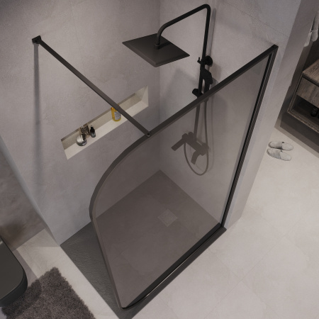 Душевая перегородка Niagara Nova NG-689-90TBLACK 90х200 стекло тонированное профиль черный матовый