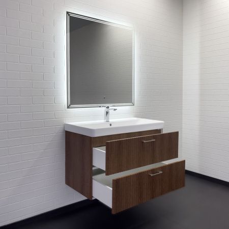 Тумба с раковиной Comforty Ангара 00-00021037CF 90х50 подвесная цвет коричневый