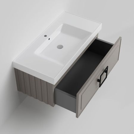 Тумба с раковиной La Fenice CUBO NFNC-01-CUB-C-100-3-100 100х50 подвесная цвет бежевый