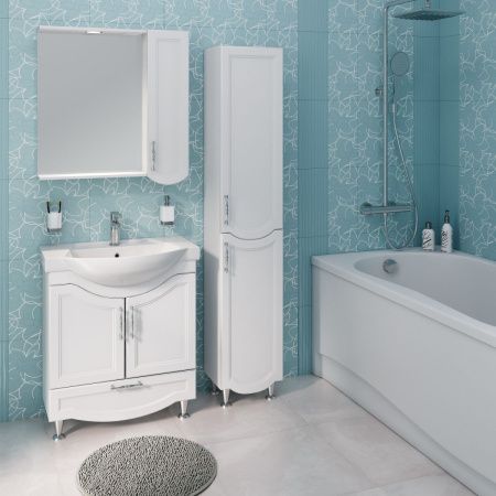 Зеркало-шкаф Runo Неаполь 00-00001031 80х80 подвесной цвет белый