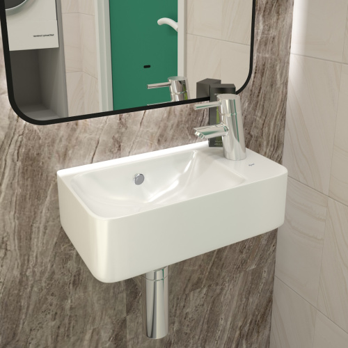 Раковина из сантехнического фарфора Teymi Hanna T50903 45х26 подвесная цвет белый - фото 5