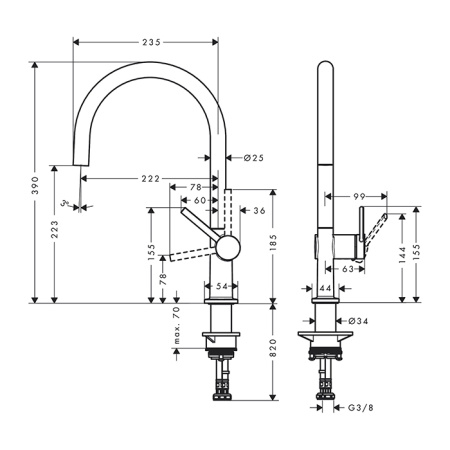 Смеситель для кухни Hansgrohe Talis M54 72804670 на мойку черный