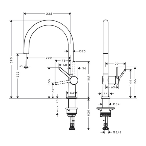 Смеситель для кухни Hansgrohe Talis M54 72804670 на мойку черный - фото 2