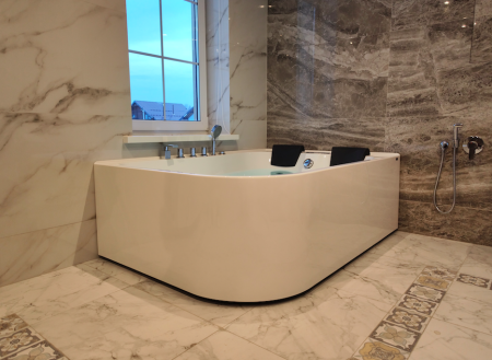 Ванна акриловая Frank 2015109 170х120 угловая асимметричная с каркасом